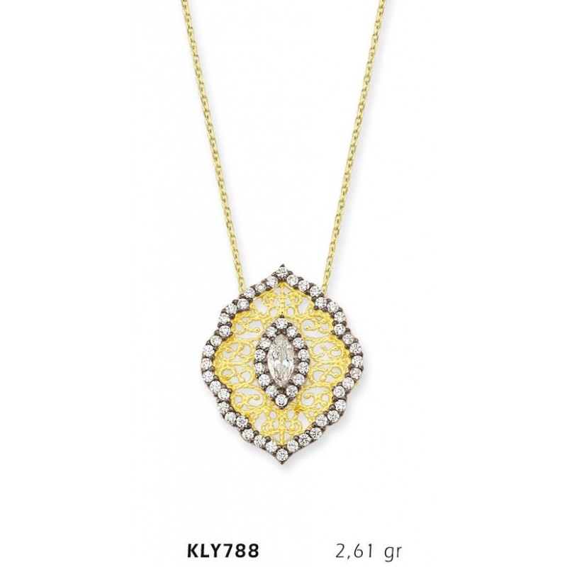 14 Ayar Altın Fantezi Kolye KLY788
