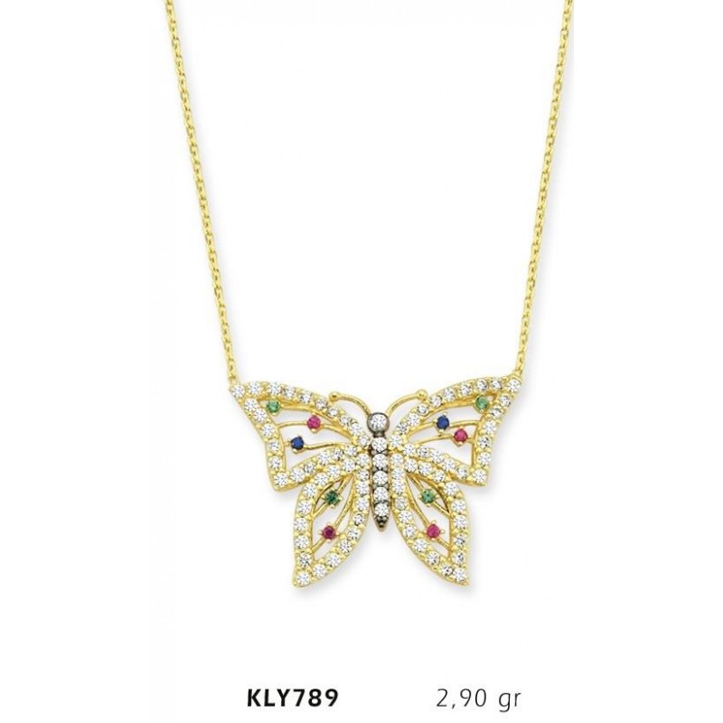 14 Ayar Altın Kelebek Kolye KLY789 14 Ayar Altın Kelebek Kolye KLY789