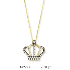 14 Ayar Altın Kral Tacı Kolye KLY790