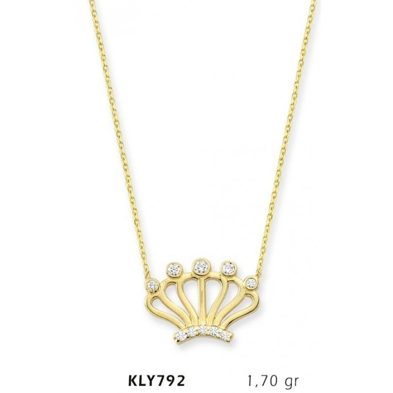14 Ayar Altın Kral Tacı Kolye KLY792 14 Ayar Altın Kral Tacı Kolye KLY792