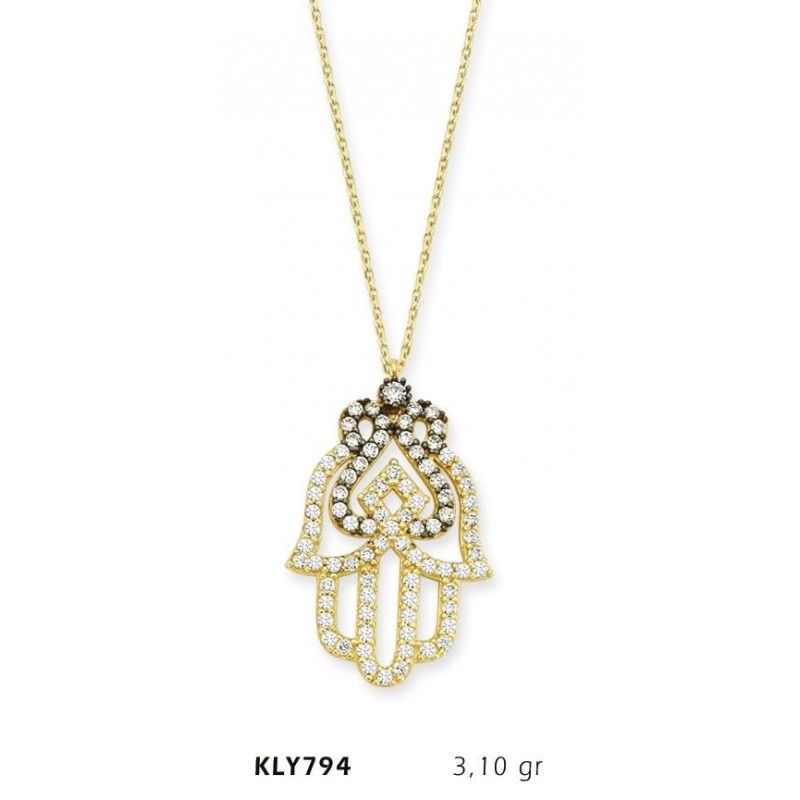 14 Ayar Altın Fatma Eli Kolye KLY794