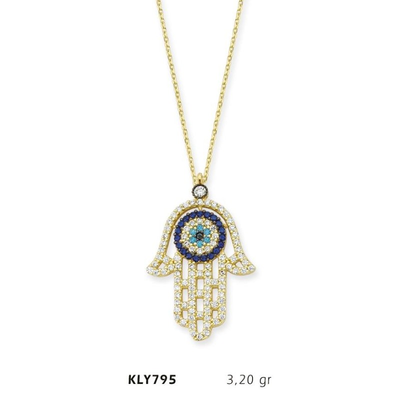 14 Ayar Altın Fatma Eli Kolye KLY795 14 Ayar Altın Fatma Eli Kolye KLY795