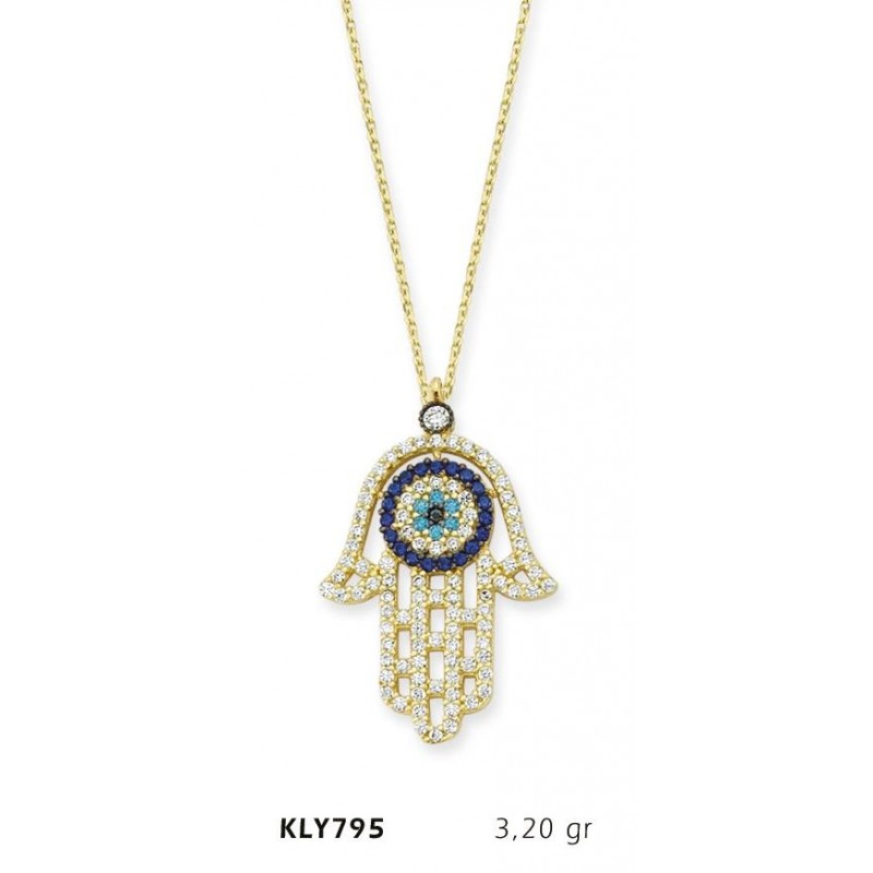 14 Ayar Altın Fatma Eli Kolye KLY795