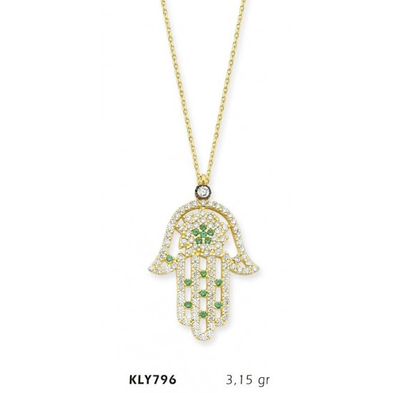 14 Ayar Altın Fatma Eli Kolye KLY796