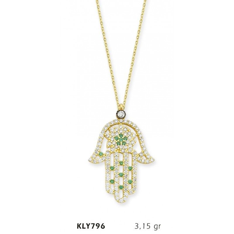 14 Ayar Altın Fatma Eli Kolye KLY796