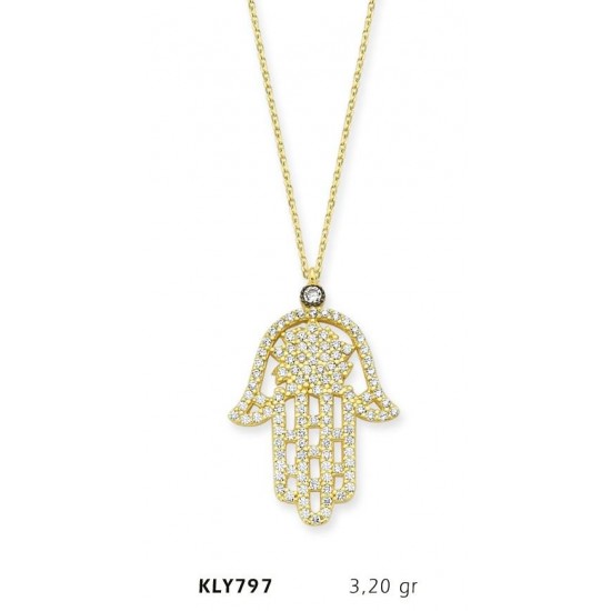 14 Ayar Altın Fatma Eli Kolye KLY797
