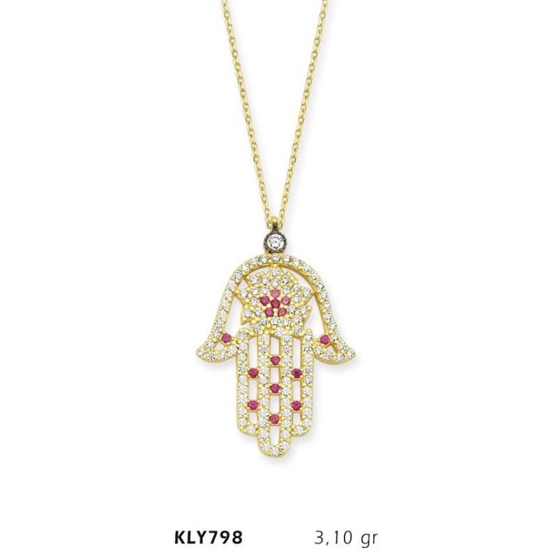 14 Ayar Altın Fatma Eli Kolye KLY798 14 Ayar Altın Fatma Eli Kolye KLY798