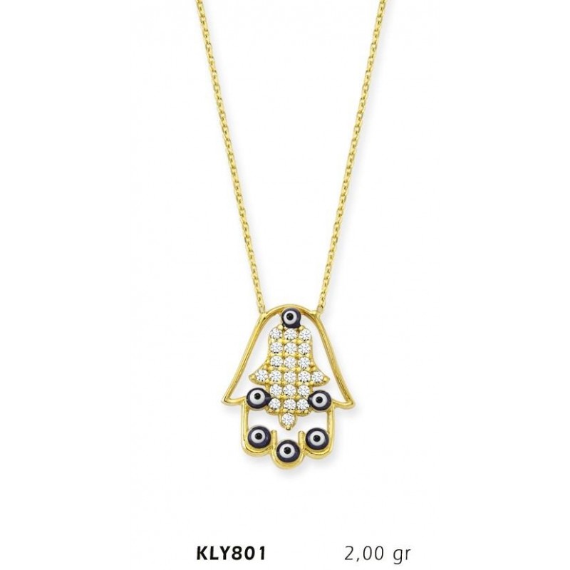 14 Ayar Altın Fatma Eli Kolye KLY801