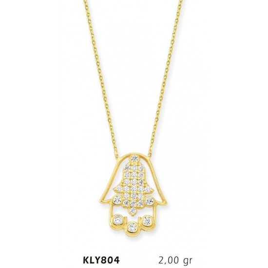 14 Ayar Altın Fatma Eli Kolye KLY804