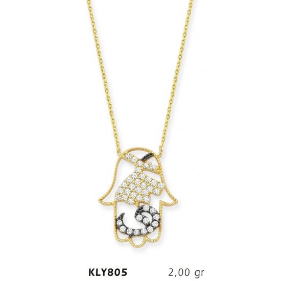 14 Ayar Altın Fatma Eli Kolye KLY805