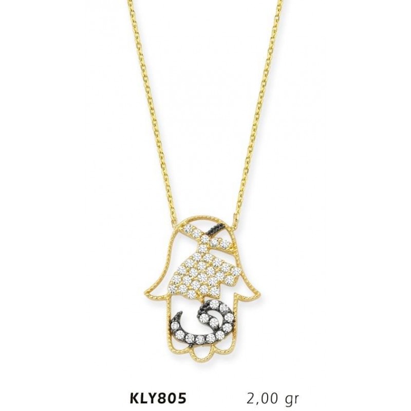 14 Ayar Altın Fatma Eli Kolye KLY805 14 Ayar Altın Fatma Eli Kolye KLY805