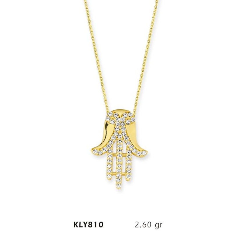 14 Ayar Altın Fatma Eli Kolye KLY810 14 Ayar Altın Fatma Eli Kolye KLY810