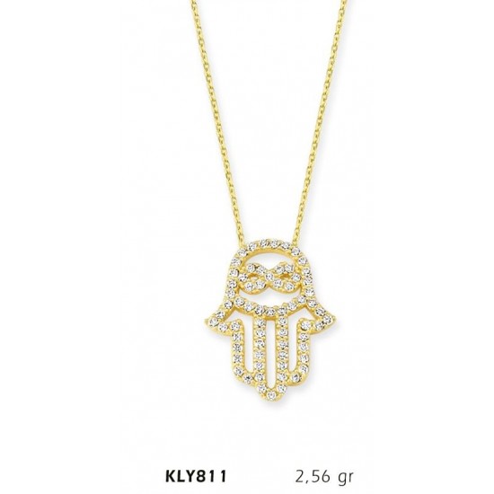 14 Ayar Altın Fatma Eli Kolye KLY811