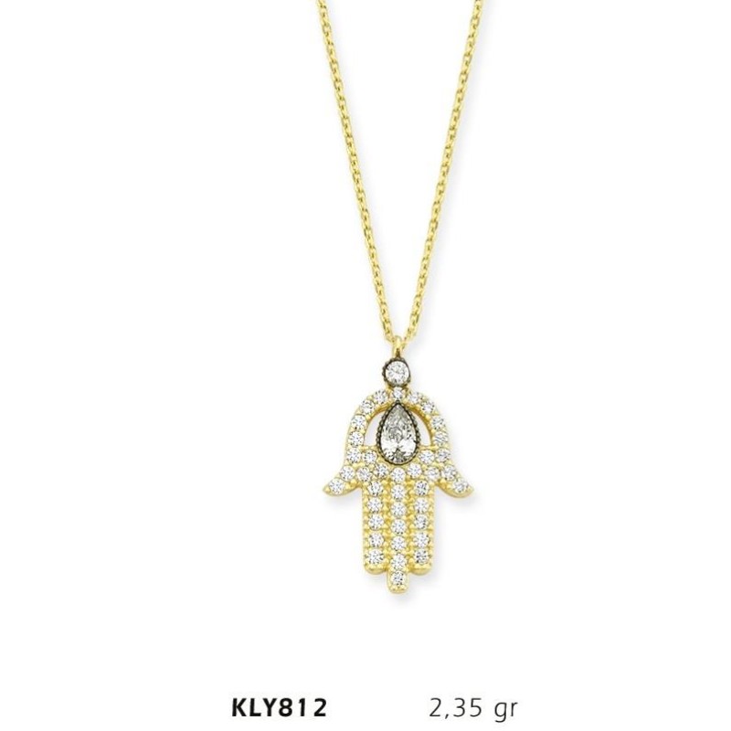 14 Ayar Altın Fatma Eli Kolye KLY812 14 Ayar Altın Fatma Eli Kolye KLY812