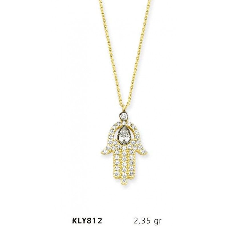 14 Ayar Altın Fatma Eli Kolye KLY812 14 Ayar Altın Fatma Eli Kolye KLY812