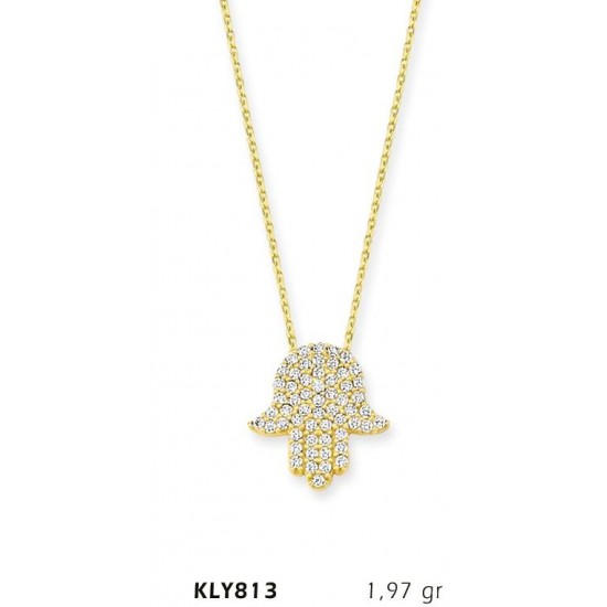 14 Ayar Altın Fatma Eli Kolye KLY813