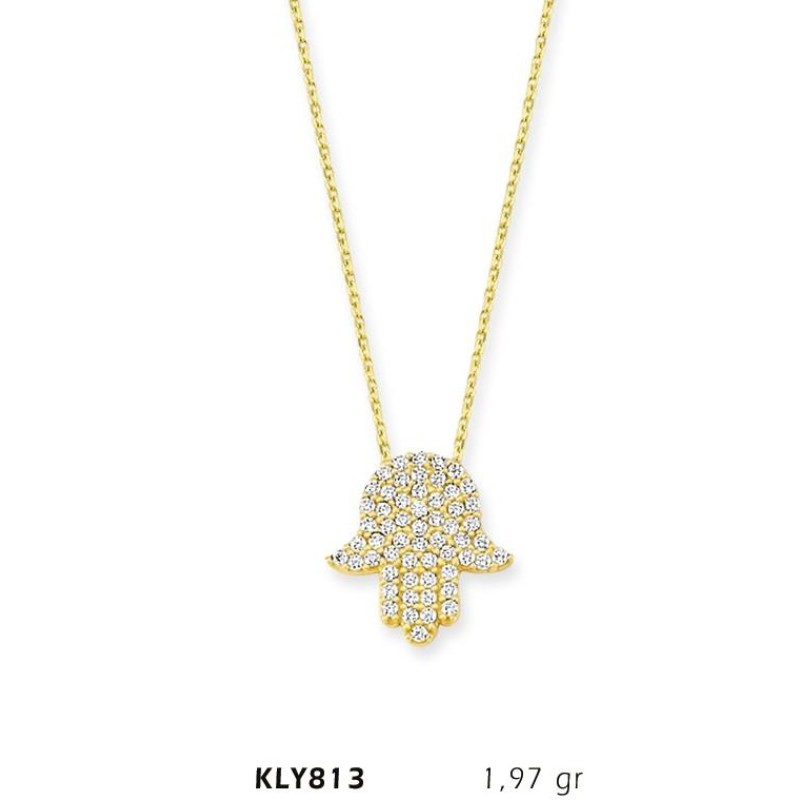 14 Ayar Altın Fatma Eli Kolye KLY813 14 Ayar Altın Fatma Eli Kolye KLY813