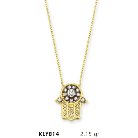 14 Ayar Altın Fatma Eli Kolye KLY814 14 Ayar Altın Fatma Eli Kolye KLY814