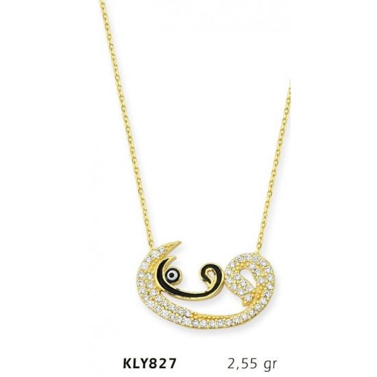 14 Ayar Altın Vav Kolye KLY827