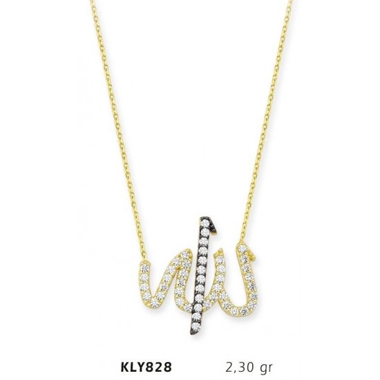 14 Ayar Altın Allah Yazılı Kolye KLY828 14 Ayar Altın Allah Yazılı Kolye KLY828