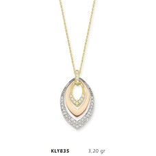 14 Ayar Altın Kırmızı Damla Fantezi Kolye KLY835