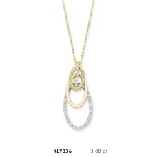 14 Ayar Altın Oval Kolye KLY836