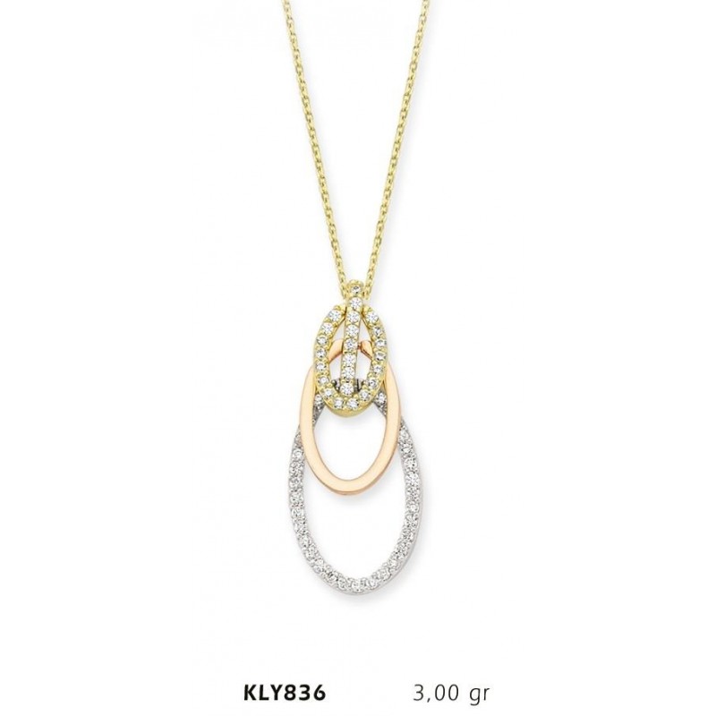 14 Ayar Altın Oval Kolye KLY836 14 Ayar Altın Oval Kolye KLY836