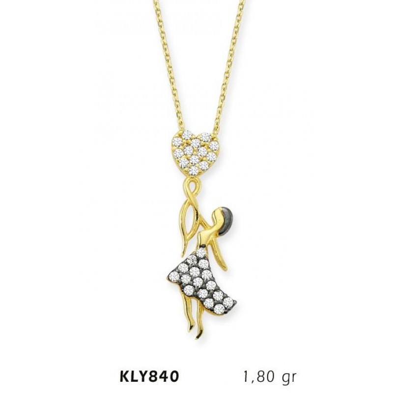 14 Ayar Altın Dansçı Kız Kolye KLY840 14 Ayar Altın Dansçı Kız Kolye KLY840