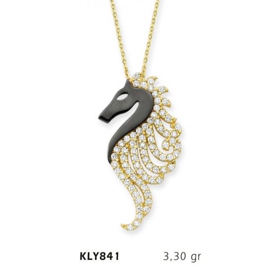 14 Ayar Altın Deniz Atı Kolye KLY841
