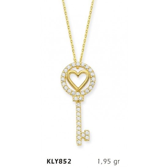 14 Ayar Altın Anahtar Kolye KLY852