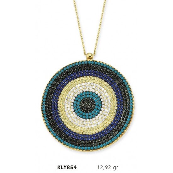 14 Ayar Altın Nazar Boncugu Kolye KLY854