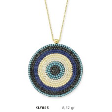 14 Ayar Altın Nazar Boncugu Kolye KLY855