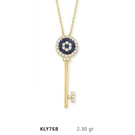 14 Ayar Altın Anahtar Kolye KLY858