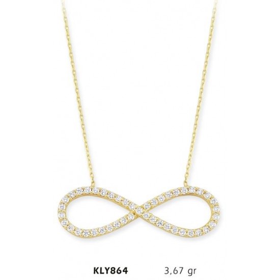 14 Ayar Altın Sonsuzluk Kolye KLY864