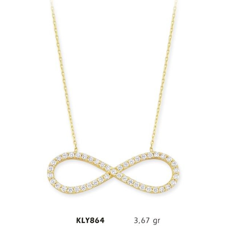 14 Ayar Altın Sonsuzluk Kolye KLY864 14 Ayar Altın Sonsuzluk Kolye KLY864