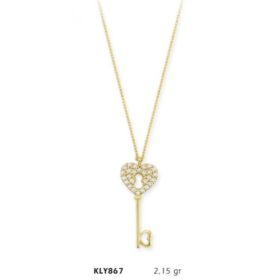 14 Ayar Altın Anahtar Kolye KLY867