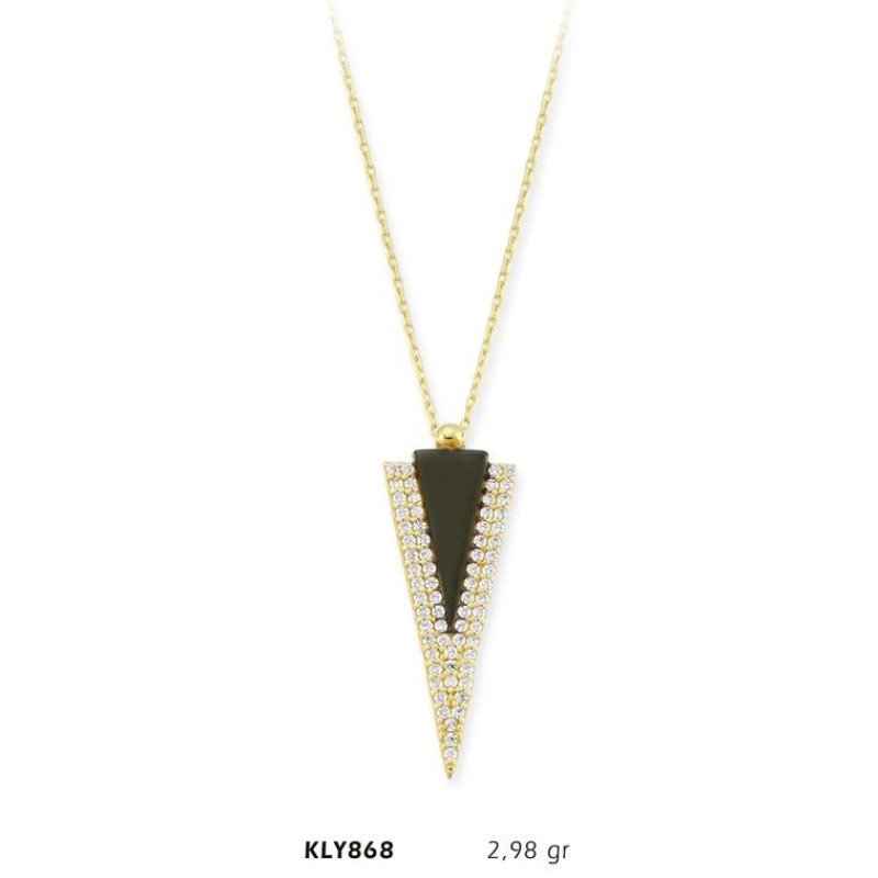 14 Ayar Altın Üçgen Kolye KLY868 14 Ayar Altın Üçgen Kolye KLY868