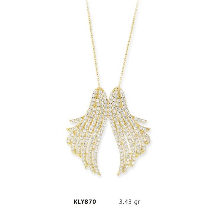 14 Ayar Altın Melek Kanadı Kolye KLY870