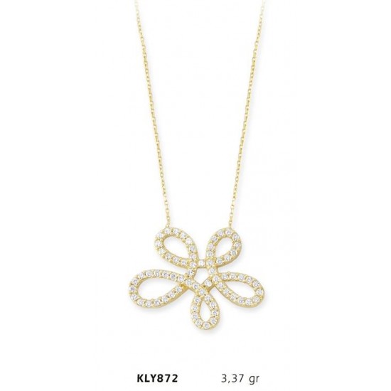 14 Ayar Altın Taşlı Kolye KLY872