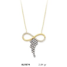 14 Ayar Altın Üzüm Salkımı Sonsuzluk Kolye KLY874