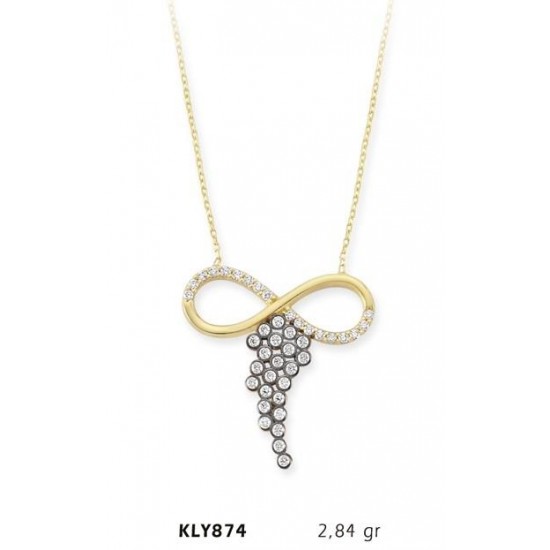 14 Ayar Altın Üzüm Salkımı Sonsuzluk Kolye KLY874