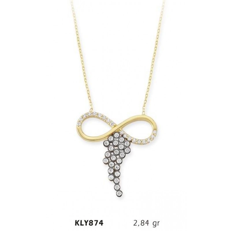 14 Ayar Altın Üzüm Salkımı Sonsuzluk Kolye KLY874