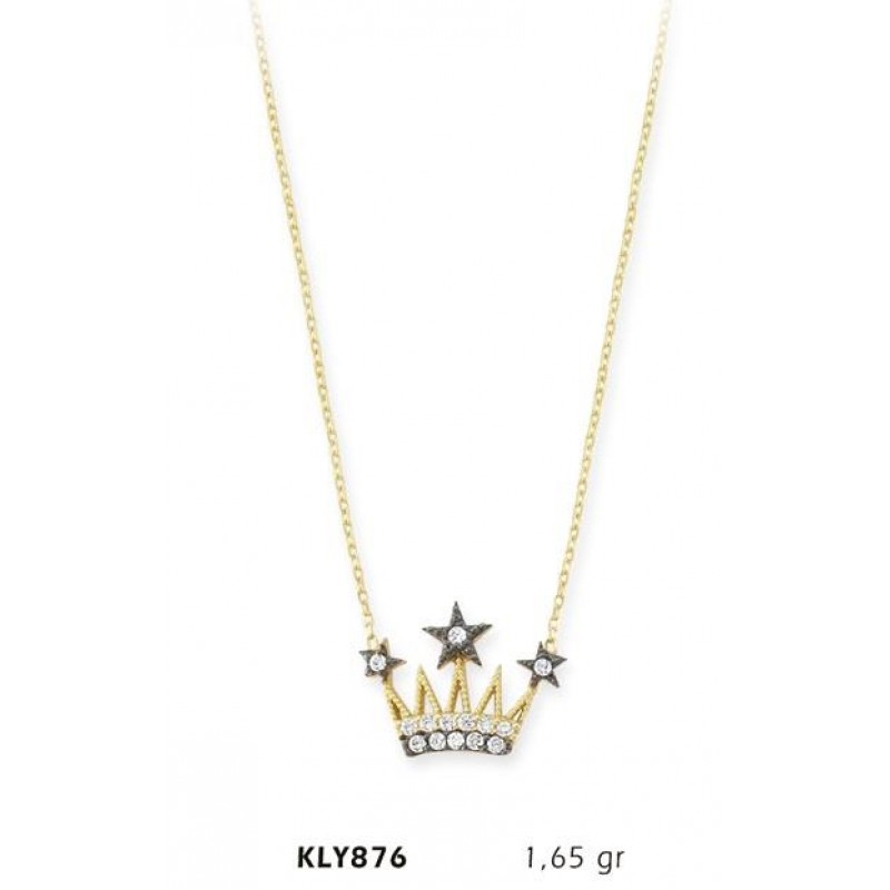 14 Ayar Altın Kral Tacı Kolye KLY876 14 Ayar Altın Kral Tacı Kolye KLY876