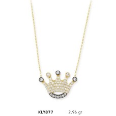14 Ayar Altın Kral Tacı Kolye KLY877