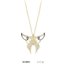 14 Ayar Altın Kelebek Kolye KLY884