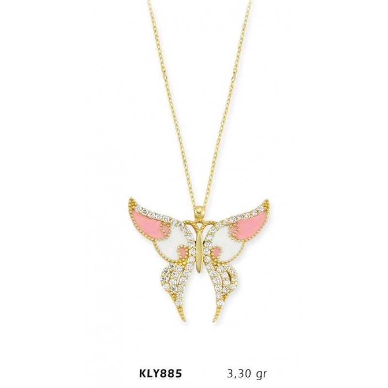 14 Ayar Altın Melek Kanadı Kolye KLY885