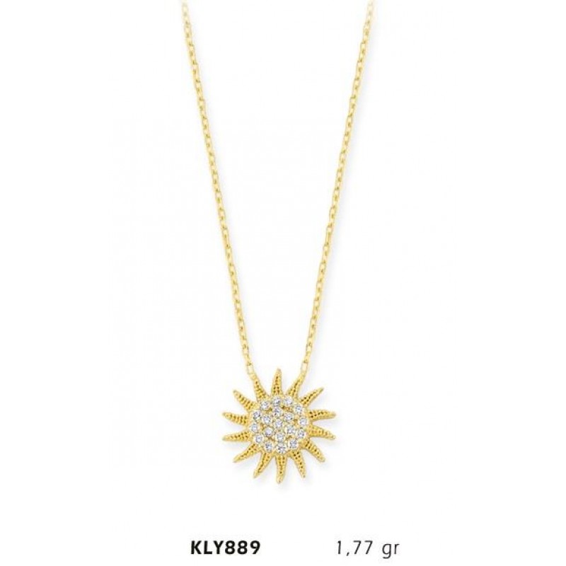 14 Ayar Altın Güneş Kolye KLY889 14 Ayar Altın Güneş Kolye KLY889