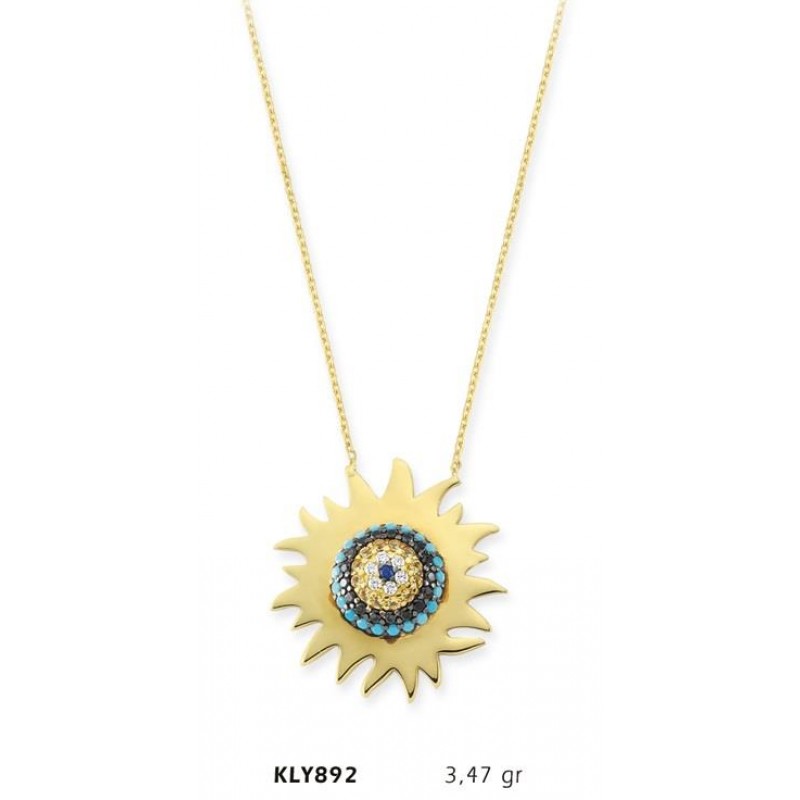 14 Ayar Altın Güneş Kolye KLY892 14 Ayar Altın Güneş Kolye KLY892