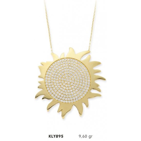 14 Ayar Altın Güneş Kolye KLY895 14 Ayar Altın Güneş Kolye KLY895