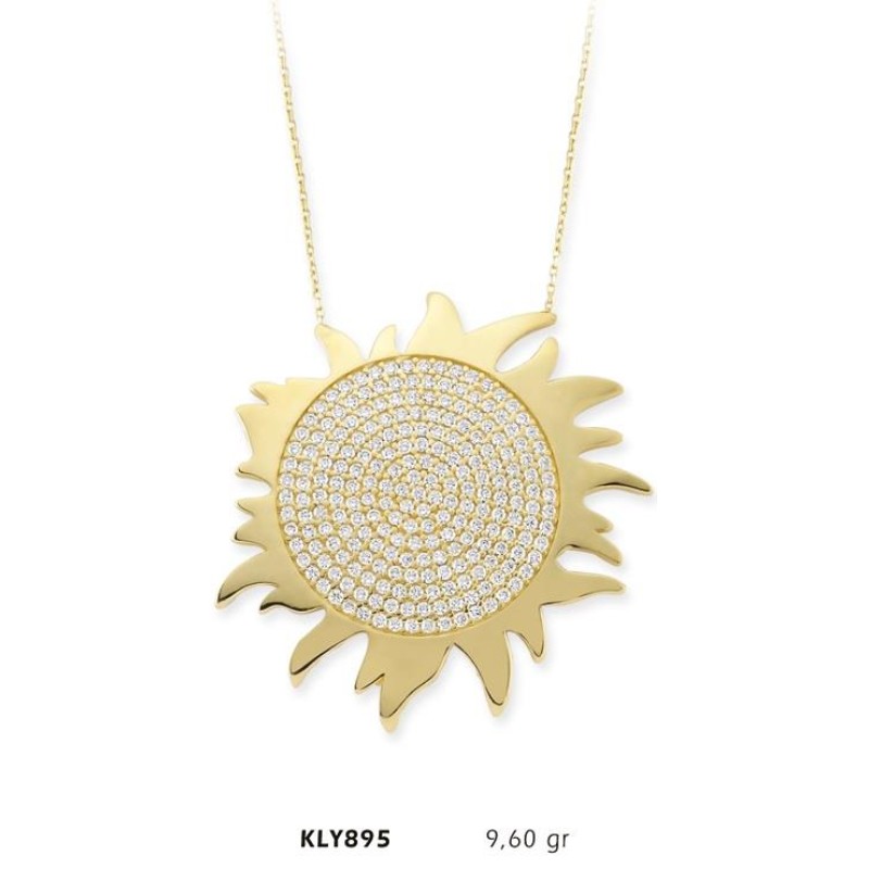 14 Ayar Altın Güneş Kolye KLY895 14 Ayar Altın Güneş Kolye KLY895